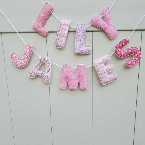 Custom Fabric Name Banner: Nursery Room Decor, Photo Prop
