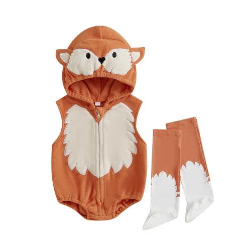 POZMTIORE Baby Boy Girl Halloween Animal Costume Romper Outfit Socks Set Infant Costume Newborn Outfit 3 6 12 18 Months