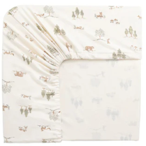 Organic Cotton Cot Sheet - Pine Forest Friends – Jamie Kay USA