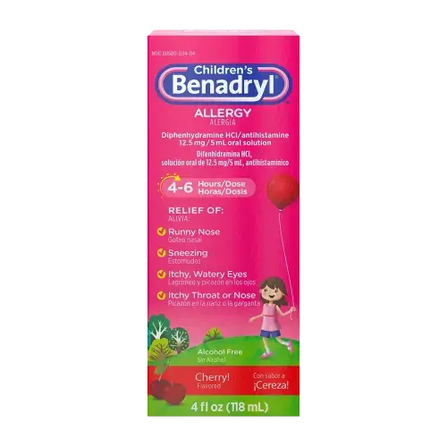 Children’s BENADRYL® Allergy Relief Liquid Medicine with Diphenhydramine HCl