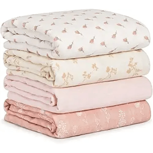 Muslin Swaddle Blankets for Newborn, Cotton Receiving Blanket