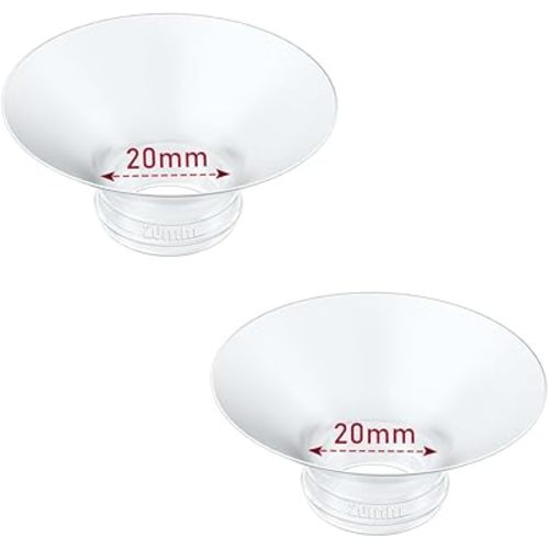 Flange Insert 2PCS 20mm Compatible with Momcozy M9/M6/M5/S12 Pro/V1 Pro/V2 pro, Spectra/Medela/Elvie/NCVI/TSRETE/eufy/Lansinoh/Paruu/MomMed Breast Pump 24mm Shields/Flanges (2pcs-20mm)