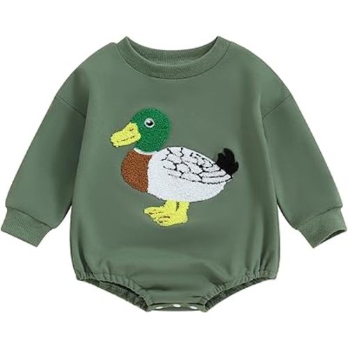 VISGOGO Newborn Infant Baby Boy Girls Oversized Romper Little Dude Sweater Onesie Coming Home Outfit Neutral Clothes