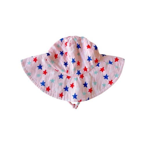 Splendid Stars Pink / Muslin Wide Brim Sunhat