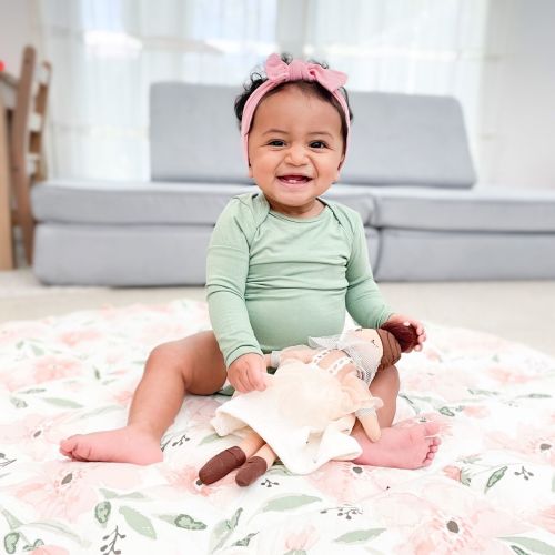 Parker Quilted Play Mat - Pink Play Mat | Crane Baby