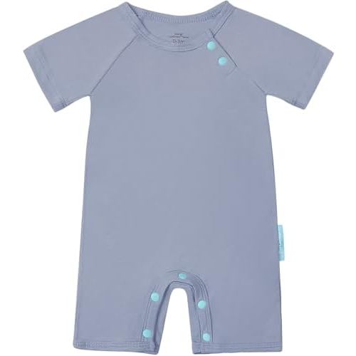 SuperSoft Short Sleeve Baby Romper, Unisex Bamboo Viscose One-piece Summer Pajamas, Boy Girl Footless Jumpsuit Snap Closure