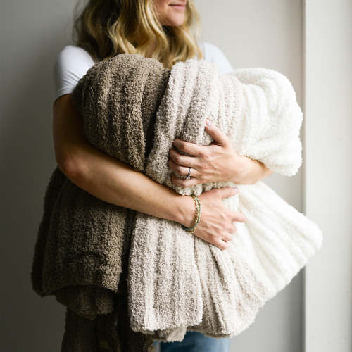 Simply Organic Bamboo Plush Blanket | Snuggly Soft Comfort (Pebble)