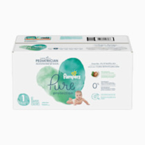 Pampers Baby Diapers - Pure Protection - Size 2, 74 Count, for up to 100% Leakproof, Premium Plant-based Skin Protection