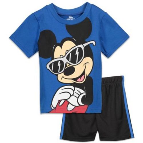 Disney Mickey Mouse Infant Baby Boys T-Shirt and Mesh Shorts Outfit Set Navy-Blue 18 Months