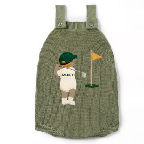 Personalized Baby Golf Button Romper