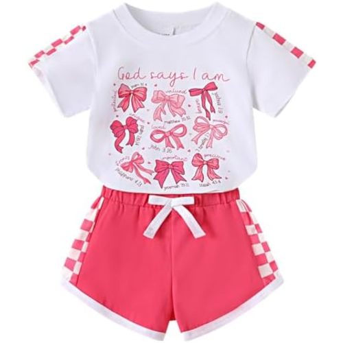 YOUNGER TREE Toddler Infant Baby Girls Summer Outfits Leopard Print Short Sleeve Pocket T-Shirt Tops Pants Clothes Sets