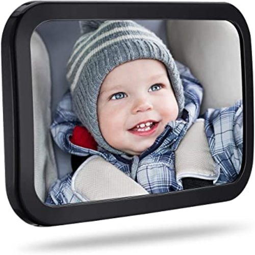 Baby Car Mirror, Car Seat Mirror for Rear Facing with Wide View, Shatterproof, Fully Assembled, Crash Tested and Certified for Safety