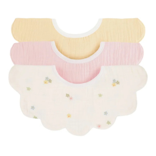Organic cotton petal bibs - Set of 3