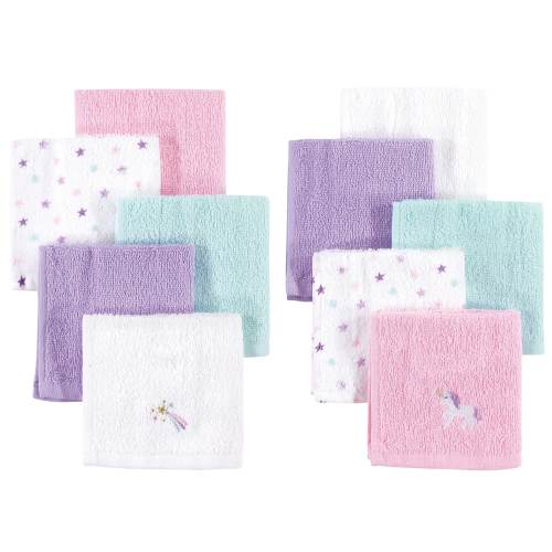 Hudson Baby Infant Girl Super Soft Cotton Washcloths, Unicorn, One Size - Unicorn - One Size