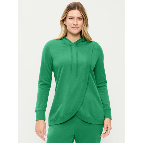 Maternity Cross-Front Nursing Pullover Hoodie