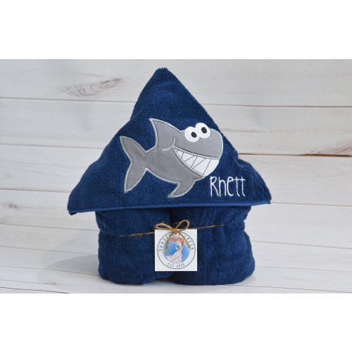 Hooded Towel - Shark Towel - Personalized Towels For Kids - Kids Beach Towel - Kids Bath Towel - Boys Birthday  Gift - Personalized Gift