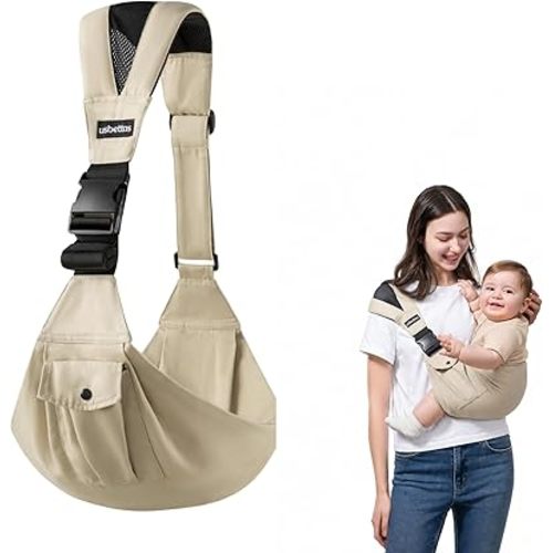 Baby Sling Carrier with Wide Shoulder Padding, 100% Cotton