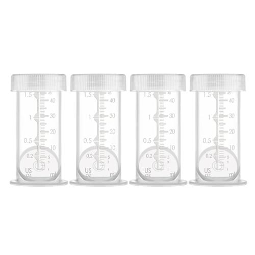 Maymom 1.5 Oz Container Designed for Colostrum & Milk Storage; Leak Proof Lids, Breastmilk Freezer or Refrigerator Storage, Made Without BPA; 4pc/pk