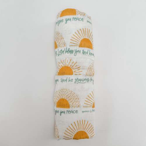 Blessing Prayer Muslin Blanket Swaddle