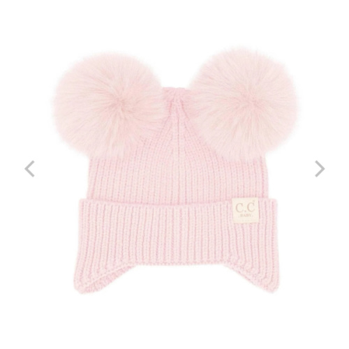CC Toasty and Warm Ear Flap Double Pom Baby Beanie - Truly Contagious