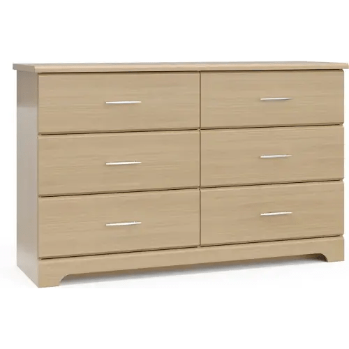 Storkcraft Brookside 6-Drawer Dresser (Driftwood) – GREENGUARD Gold Certified, Wood Dresser for Bedroom, Kids & Nursery Storage Chest, Safety Interlocking Drawers, Pre-Installed Tracks, Kids Chest
