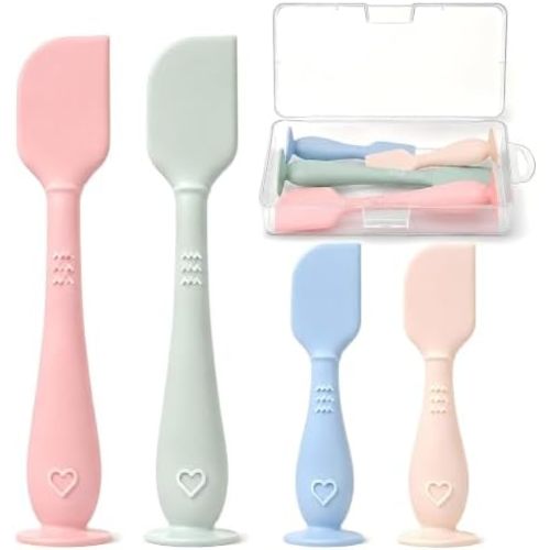 4-Pack Diaper Cream Spatula with Case, Soft Diaper Rash Cream Applicator