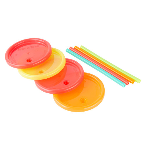 Take & Toss Replacement Lids and Straws for Straw Cups - 4 Pack [P17552]