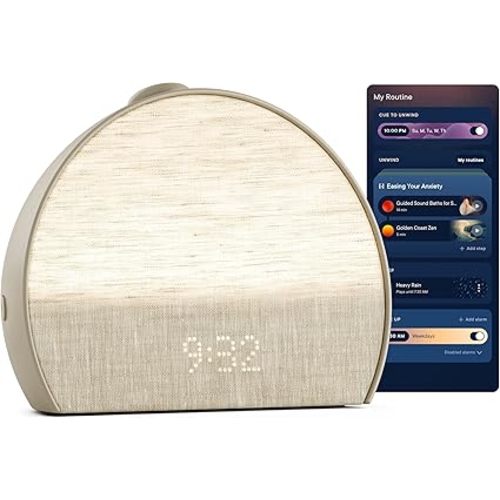 Hatch Restore 3 Sunrise Alarm Clock, Sound Machine, Smart Light (Greige) - White Noise, Screen-Free Sleep Routine