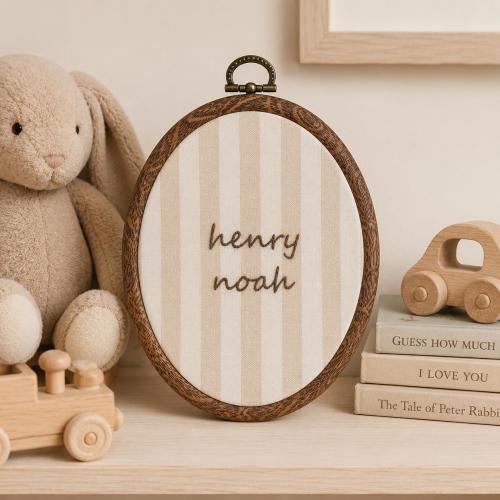 Personalized Embroidered Baby Announcement, Custom Birth Announcement Hoop,Newborn Name Plate for Hospital, Baby Name Sign, Baby Shower Gift