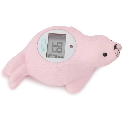 Baby Bath Thermometer | Baby Bath Toys | Adorable Seal Design | Safe Baby Thermometer for Infants | Newborn Essentials | ℉/℃ | Blush