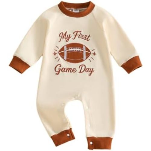 Bonangber Newborn Baby Boy Christmas Outfit Infant Thanksgiving Romper Long Sleeve Bodysuit Jumpsuit Cute Fall Winter Clothes