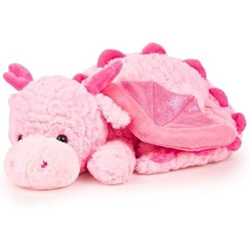 Cuddle Barn Weighted Plush | Sweet 'N Snugglies - Lovely Dragon | Soft Pink Stuffed Animal Weighs 2.5 Pounds | Great for Children & Adults - 16"