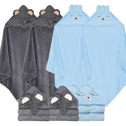 4Pack Baby Towels, Soft Hooded Baby Towels for Newborn Toddler Bath Time, Baby Hooded Towel Set, UltraAbsorbent Toddler Bath Towels