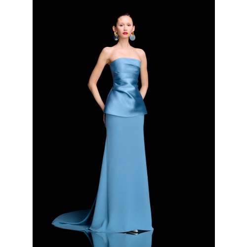 The Alia Maxi Dress in Slate Blue