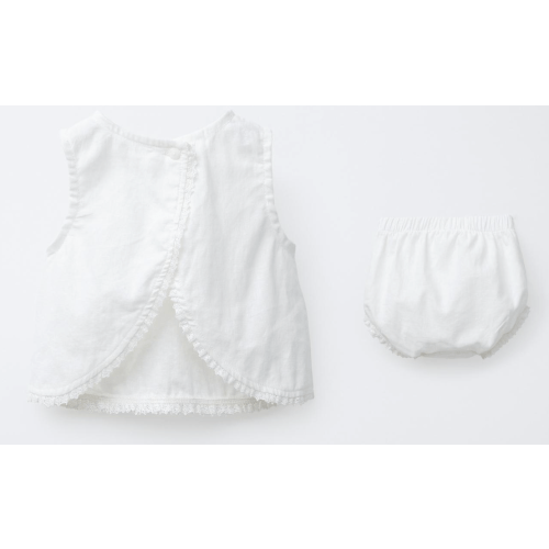 Zara: LINEN LACE SHIRT AND BLOOMERS SET, 6-9M
