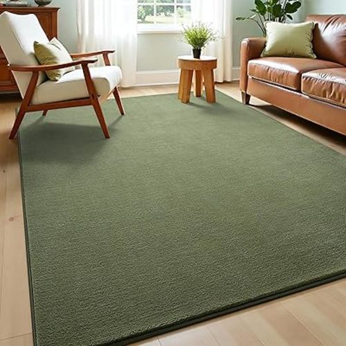 Vasofe 5x7 Area Rugs for Bedroom Living Room, Ultra Soft Thickened Memory Foam Carpet, Non-Slip Washable Indoor Modern Minimalist Shaggy Rug for Boys Girls Dorm Nursery Home Decor, Sage Green