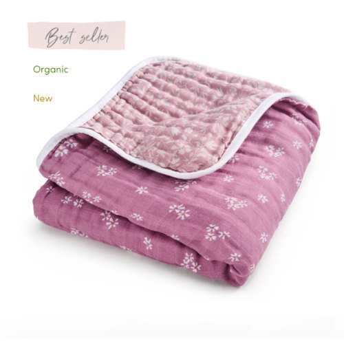 aden + anais Organic Cotton Muslin Blanket in Heritage Floral | aden + anais