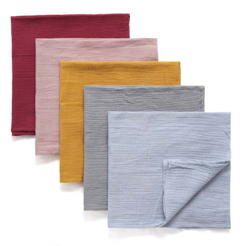 Gllquen Baby 5-Pack Muslin Swaddle Blankets, Neutral Burp Cloths Receiving Blankets for Newborn Infant Boys and Girls, Vintage