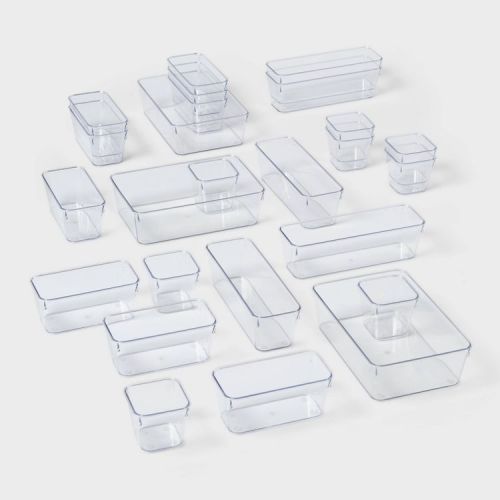 25pc Drawer Flatware Organizer - Brightroom™: Clear In-Drawer Storage, PETG Material, Contemporary Style, Hand Wash