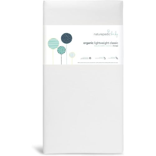 Naturepedic Organic Baby Crib Mattress - 2-Stage Lightweight Infant & Toddler Mattress - Waterproof Bed Mattress for Crib - Non-Toxic for Baby and Toddler Bed - 52" x 28”
