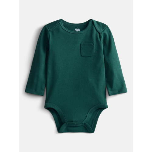 Wonder Nation Baby Boys' Cotton Pocket Bodysuit with Long Sleeves, Sizes 0M-24M