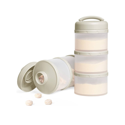 Termichy Stackable Formula Dispenser Portable Milk Powder Container, 2 Pack, Warm Grey