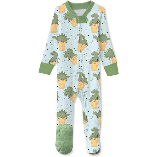 Baby Boys' Cruz Snug-fit Footed Pajamas 100% Organic Cotton Zip Front Sleeper Pjs W/Grippers for Baby Boys