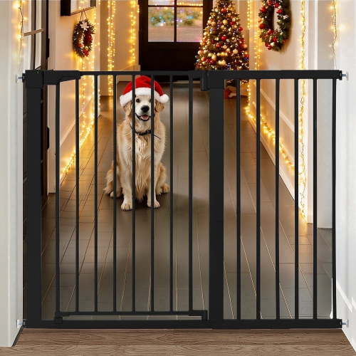 Pet Safety Gate, 36" Tall, 29.5-48.8" for Stairs and Doorway,Pressure Mount Gate for Ages 6 to 36 Months,Black