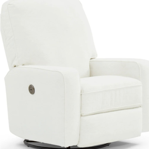 Best Chairs Finn Swivel Glider Recliner - USA Made in Simply White (21787)