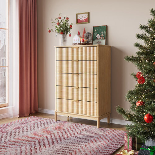 Ebern Designs 5-Drawer Dresser With Solid Wood Legs & Reviews | Wayfair