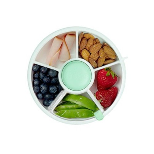 GoBe Snack Spinner Bundle with Sticker Sheet and Hand Strap Baby Food Storage - 11oz, Color: Mint Green
