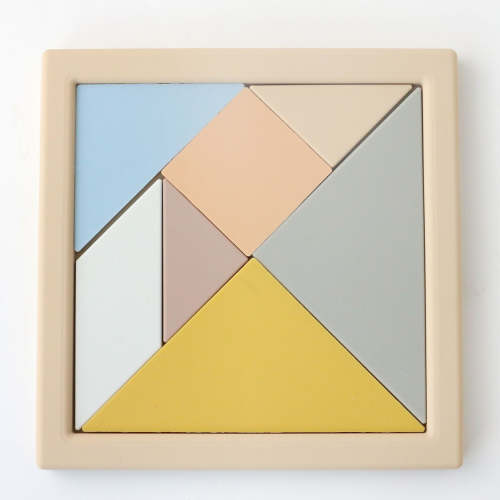 Silicone Tangram Puzzle Board – Montessori Shape & Logic Toy
