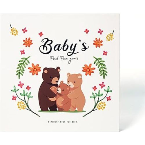 COMIX Baby Memory Book for Girl Boy, Timeless Memory Book from Pregnancy to First 5 Years, Gender Keepsake Journal with 6 Photo Pockets & 108 Pages & Gift Box, Great Gift for New Parents