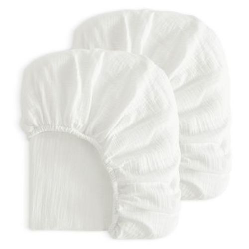 2 Pack Cotton Crib Sheets, Double-Layer Soft Fitted Sheets for Crib & Toddler Mattresses - NTBAY